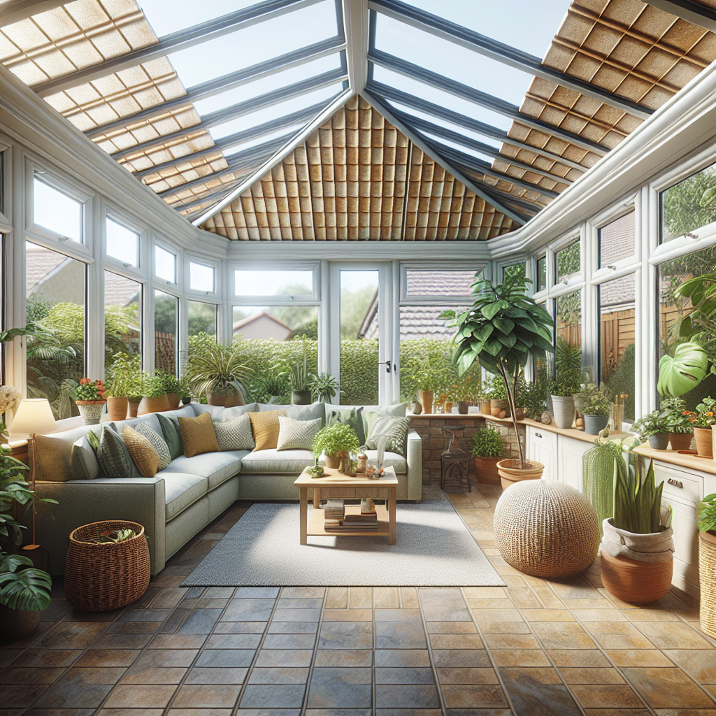 Upgraded conservatory with modern tiled roof in Fife