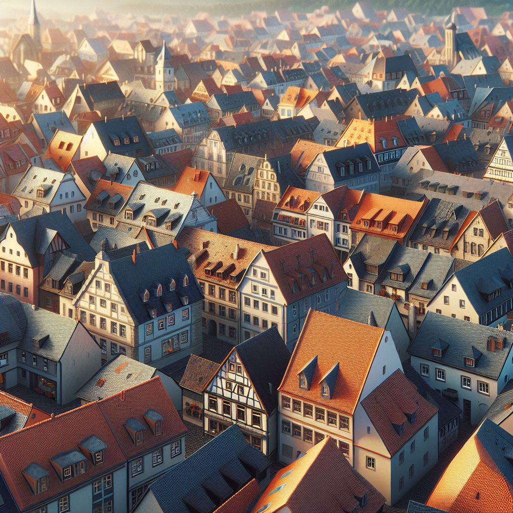 Cupar's diverse rooftop styles from an aerial view