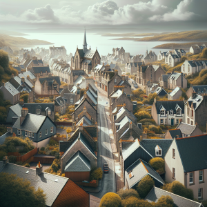 A variety of rooftops in Kinglassie