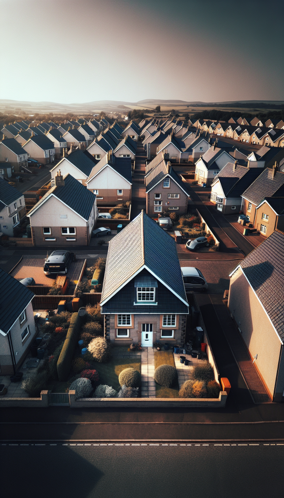 A residential roof after storm damage repairs