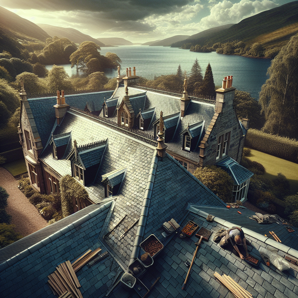 Slate roof on a residential house in Leven.