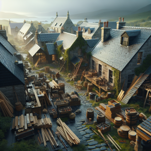 Roof showing storm damage in Fife