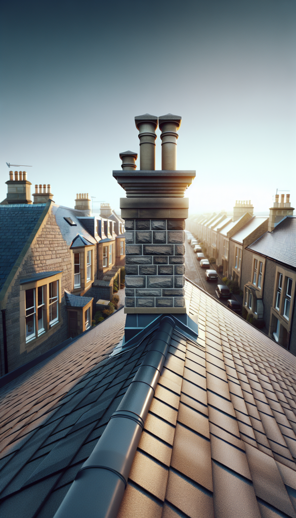 Chimney with repointing work in progress