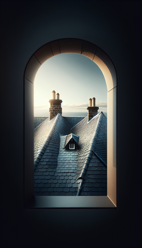 Slate roof of a residential building in Rosyth